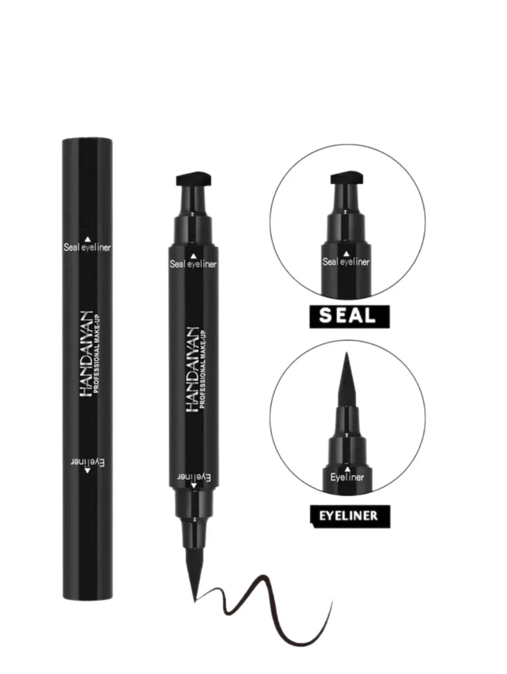 Handaiyan Waterproof 2-in-1 Wing Seal Stamp and Liquid Eyeliner Pen
